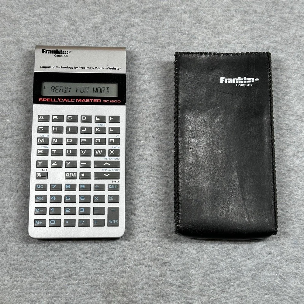 Vintage Franklin Spell/Calc Master Handheld SC-1800 1988 w/ Case‎ Tested